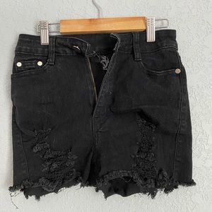 Black Jean Shorts